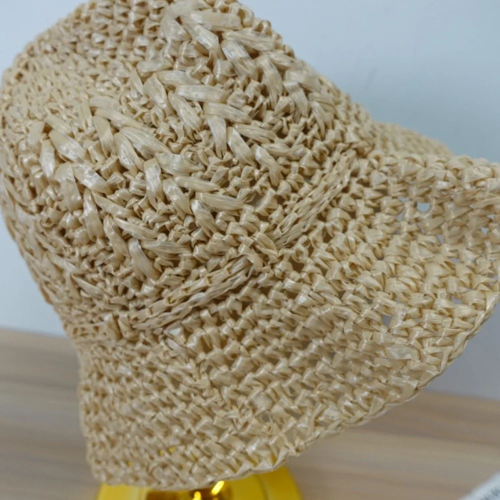 Straw Sun Hat Womens Natural Tan Cloche Floppy Summer Coachella Beach Boho Light